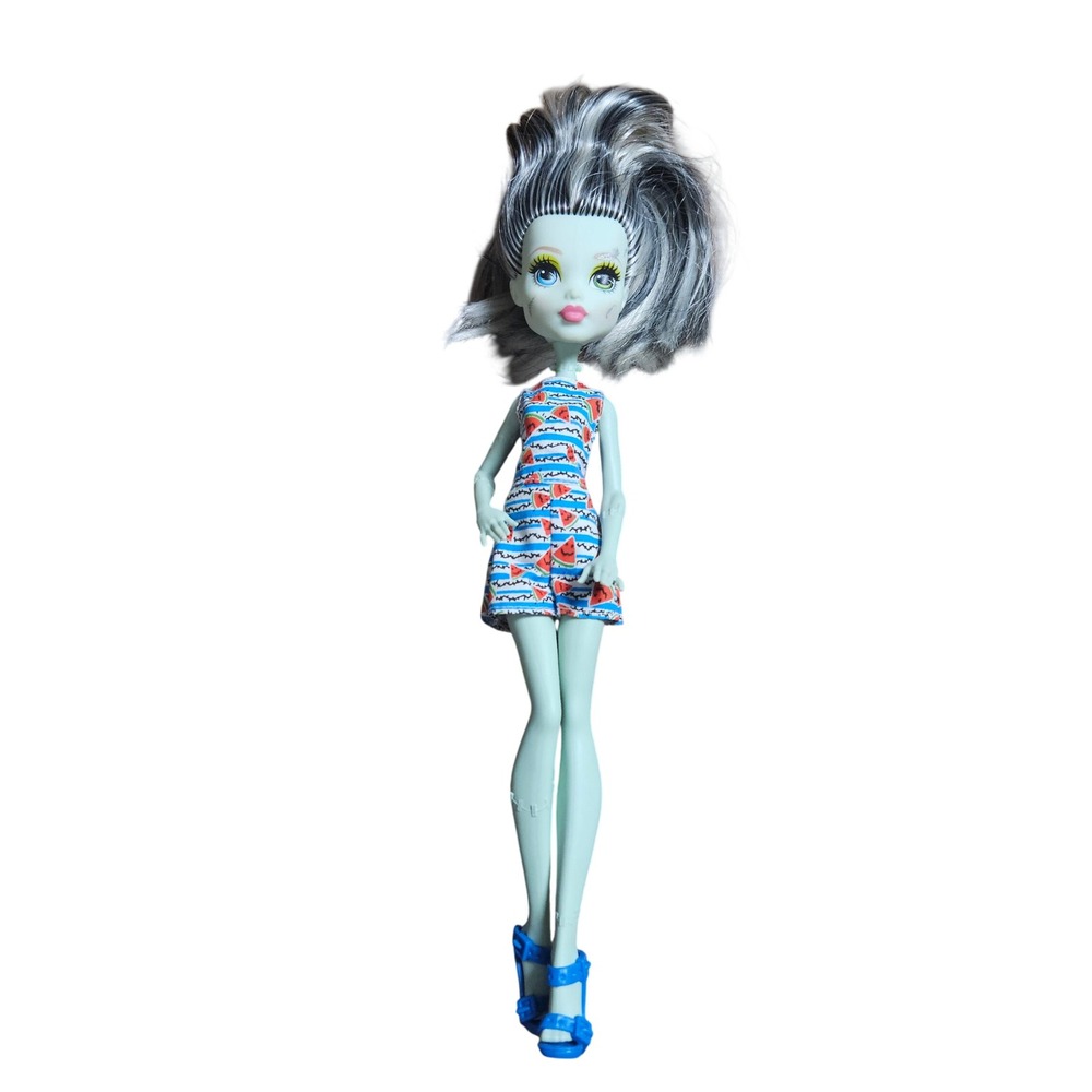 Monster High Frankie Stein Doll 11" Watermelon Dress Mattel 2008 Girlhoodcore